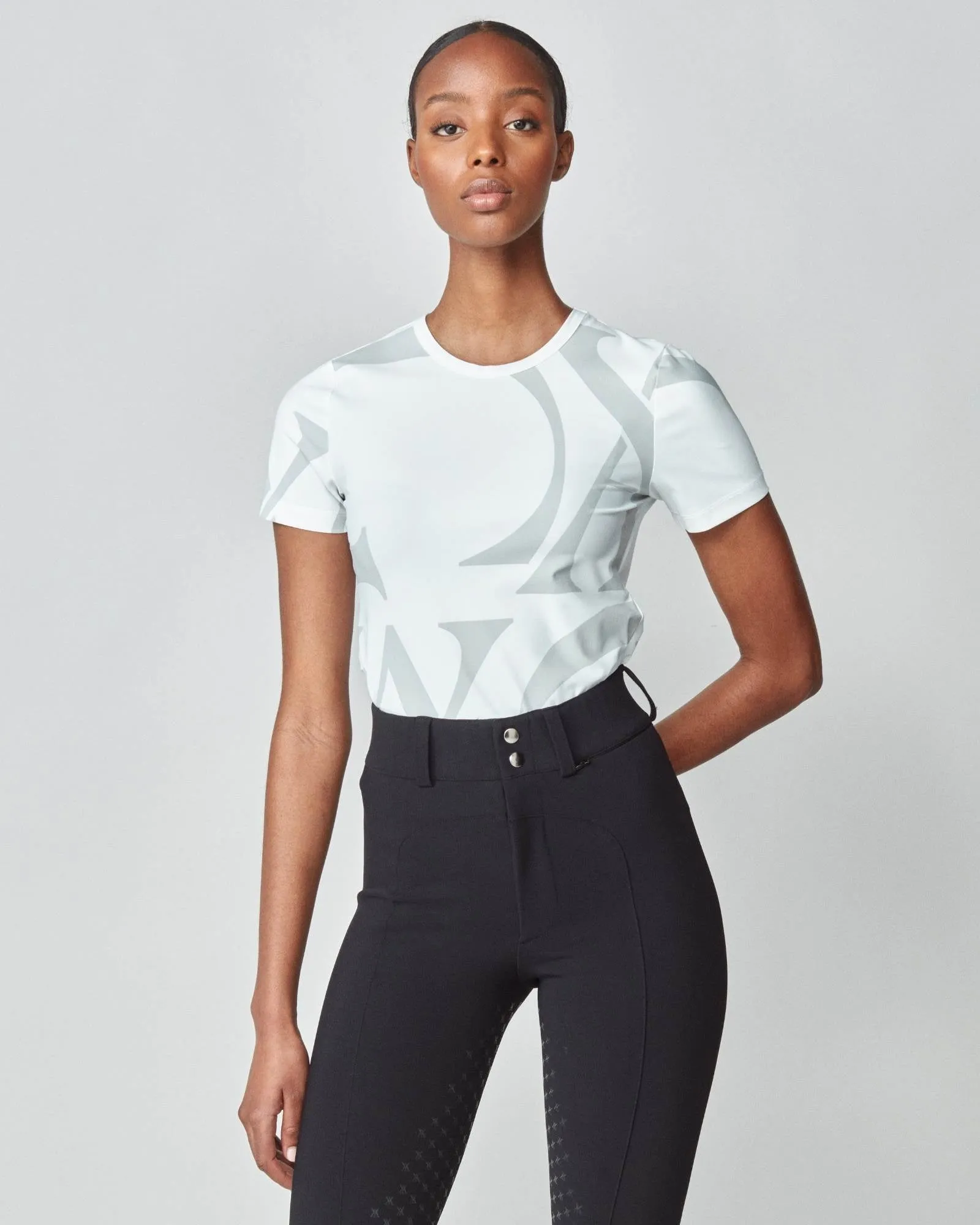 Monogram Short Sleeve Shirt Grey/White