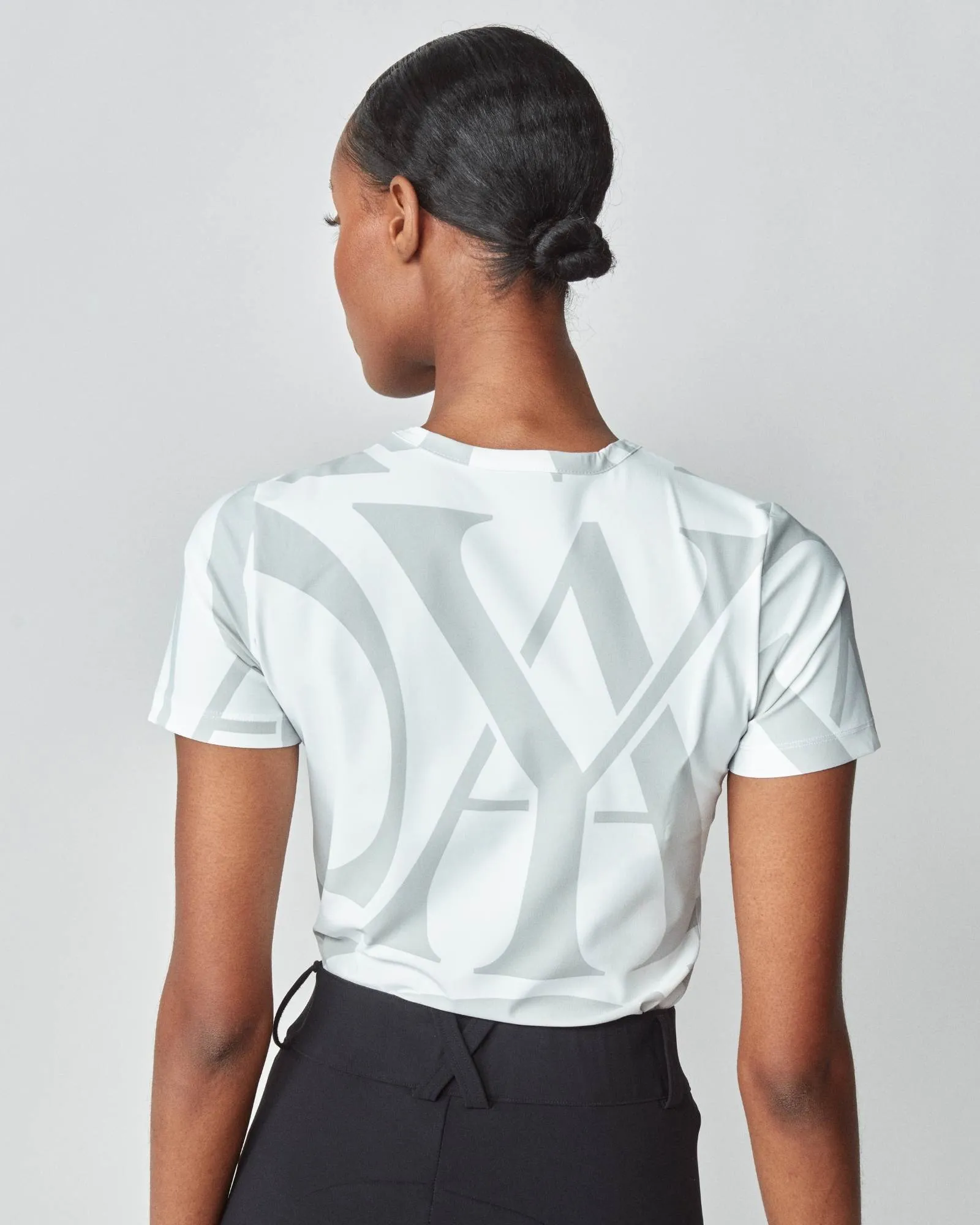 Monogram Short Sleeve Shirt Grey/White