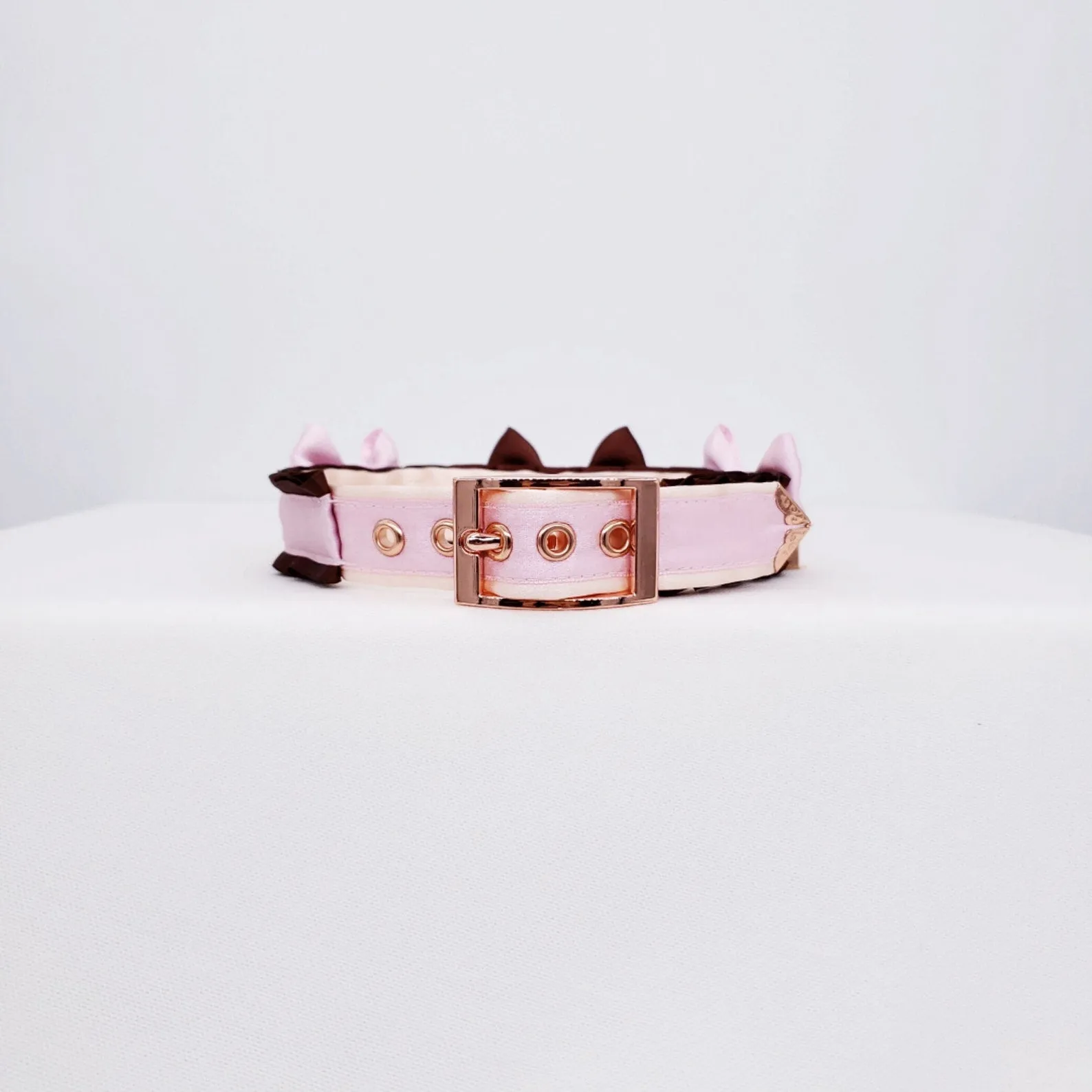 Neapolitan - Chocolate, Pink, Cream Pet Play Collar