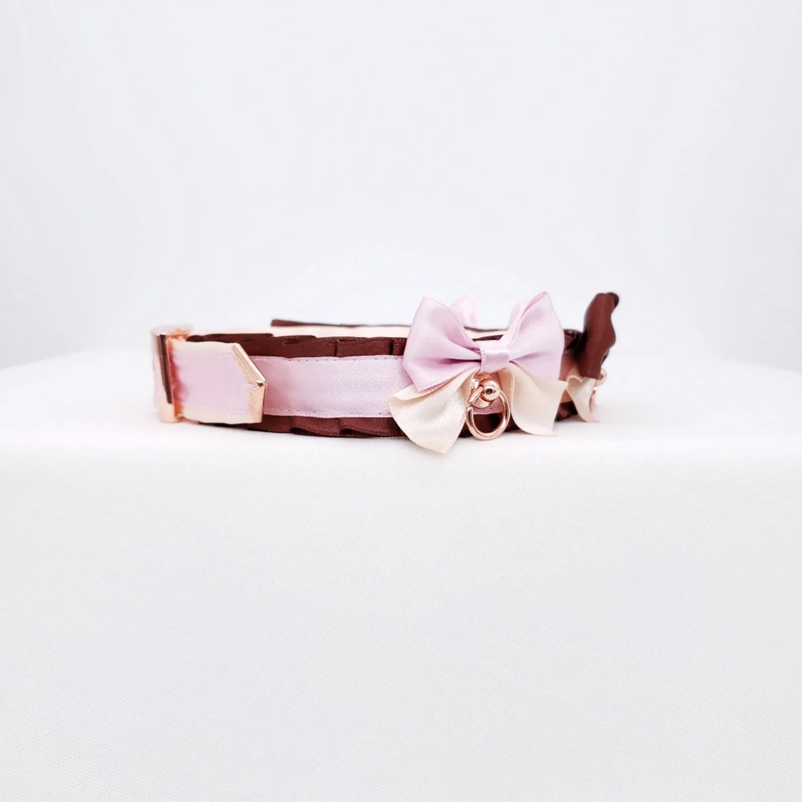 Neapolitan - Chocolate, Pink, Cream Pet Play Collar