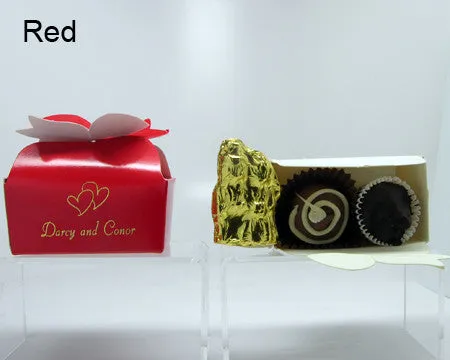 Personalized Bow Top Favor Boxes, empty