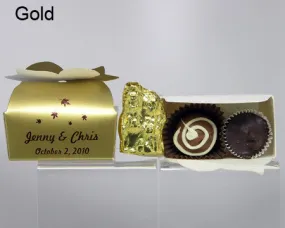 Personalized Bow Top Favor Boxes, empty