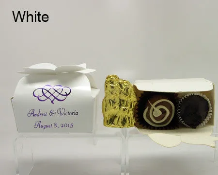 Personalized Bow Top Favor Boxes, empty