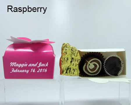 Personalized Bow Top Favor Boxes, empty