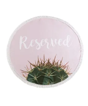 Shiraleah "Reserved" Round Beach Towel With Bag, Blush - FINAL SALE ONLY