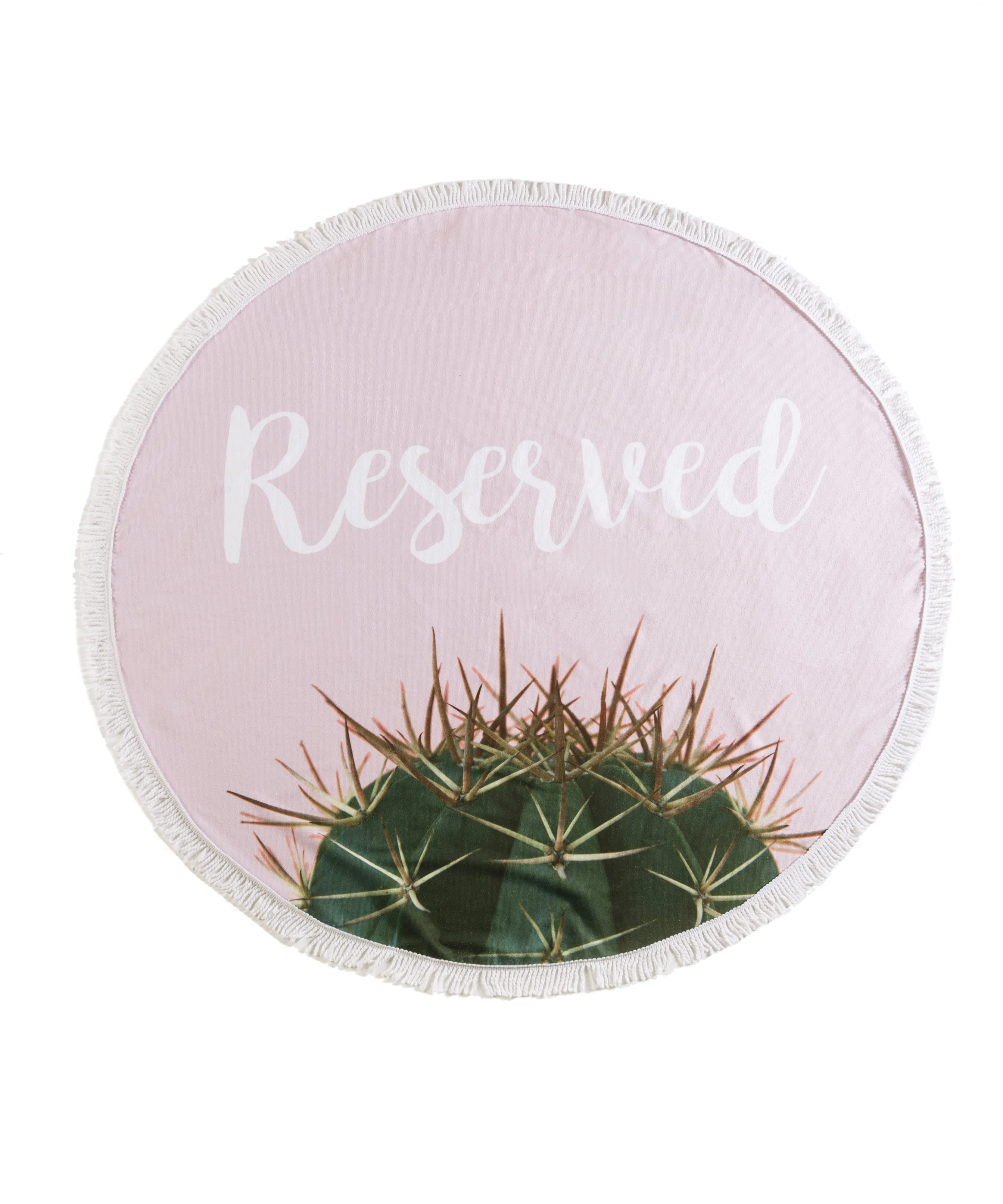 Shiraleah "Reserved" Round Beach Towel With Bag, Blush - FINAL SALE ONLY
