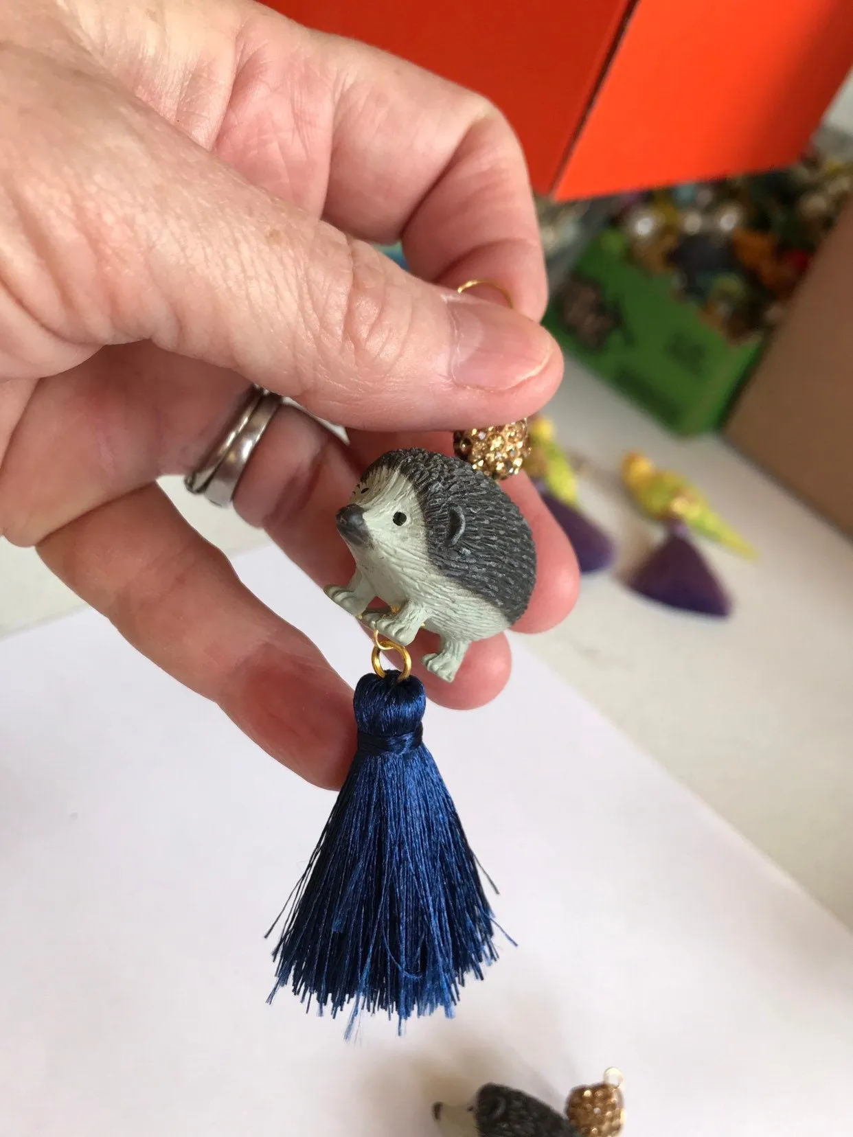 Spiky Hedgehog Tassel Earrings