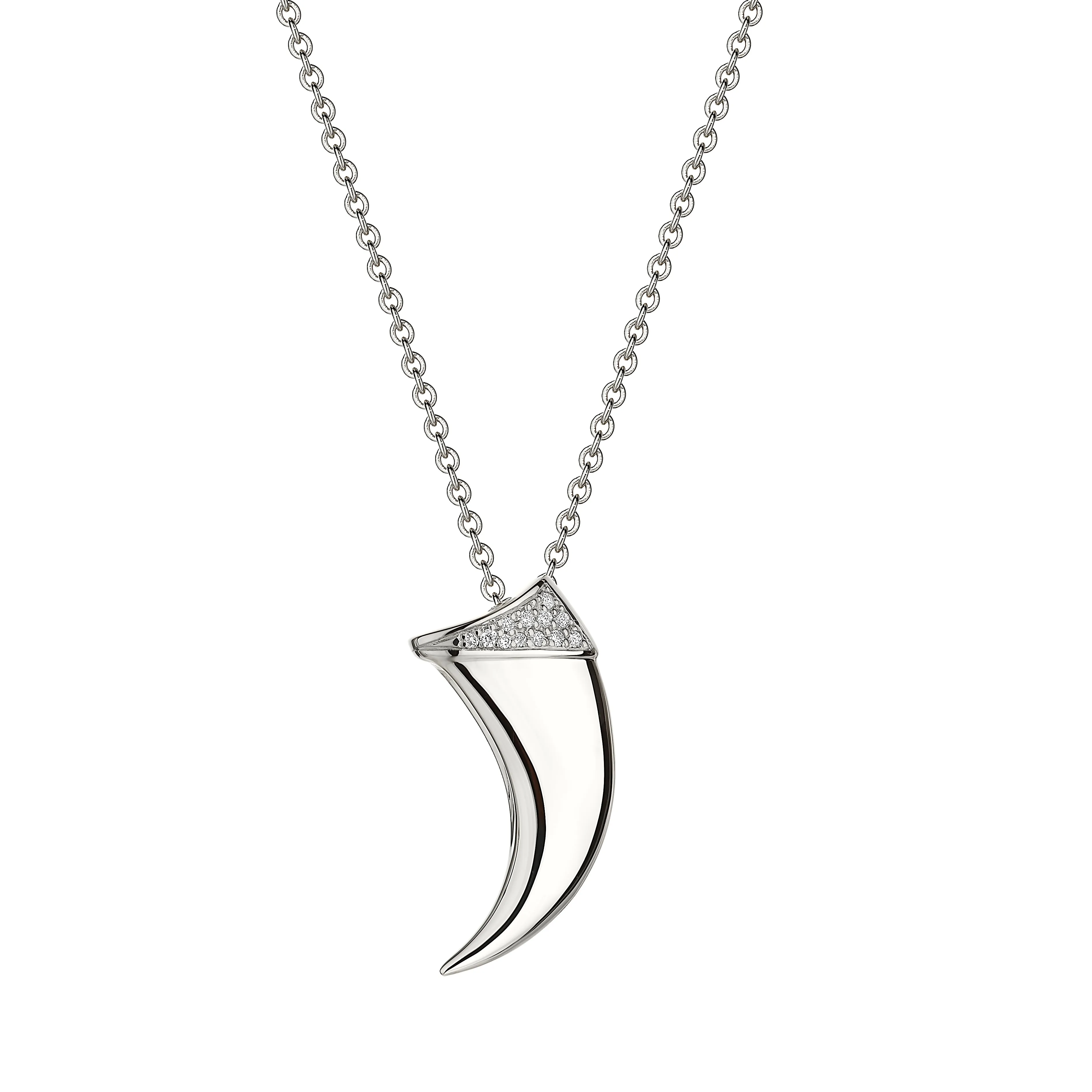 Talon Claw Pendant - Silver & Diamond Pavé