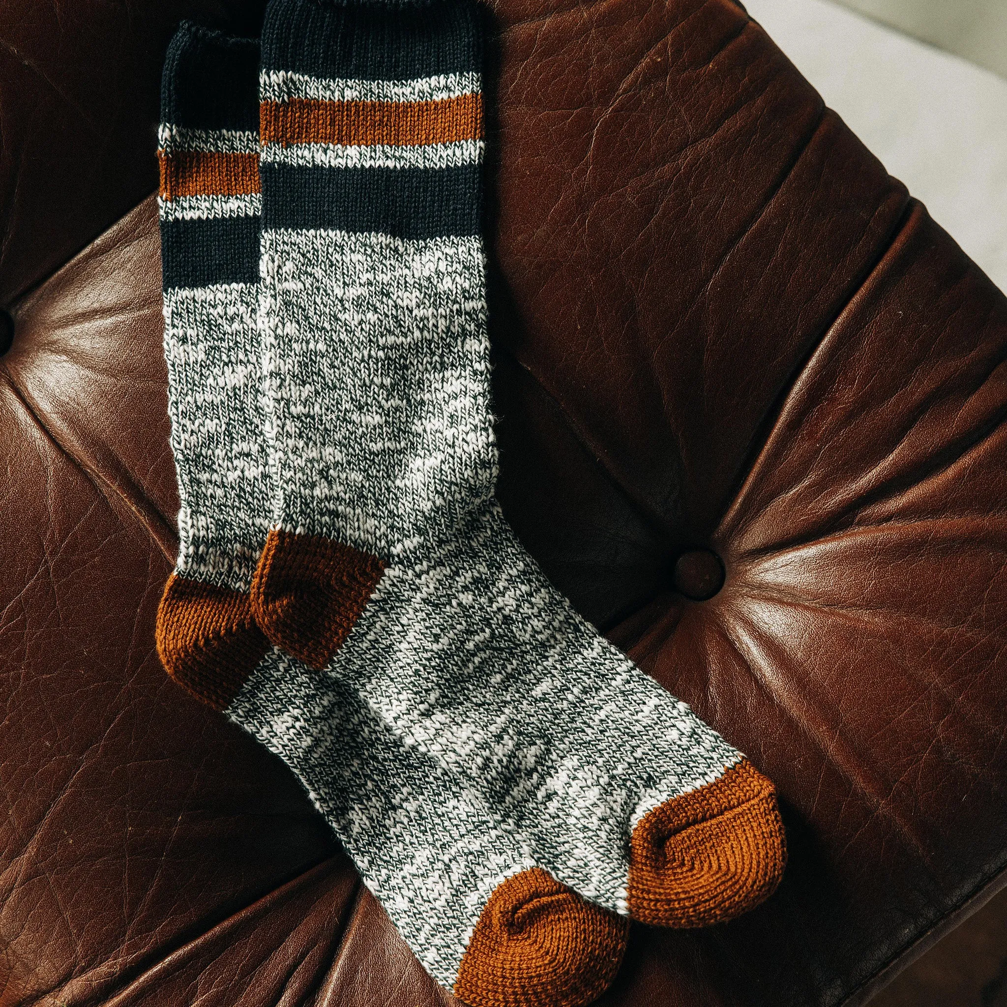 The Camp Sock in Heather Olive