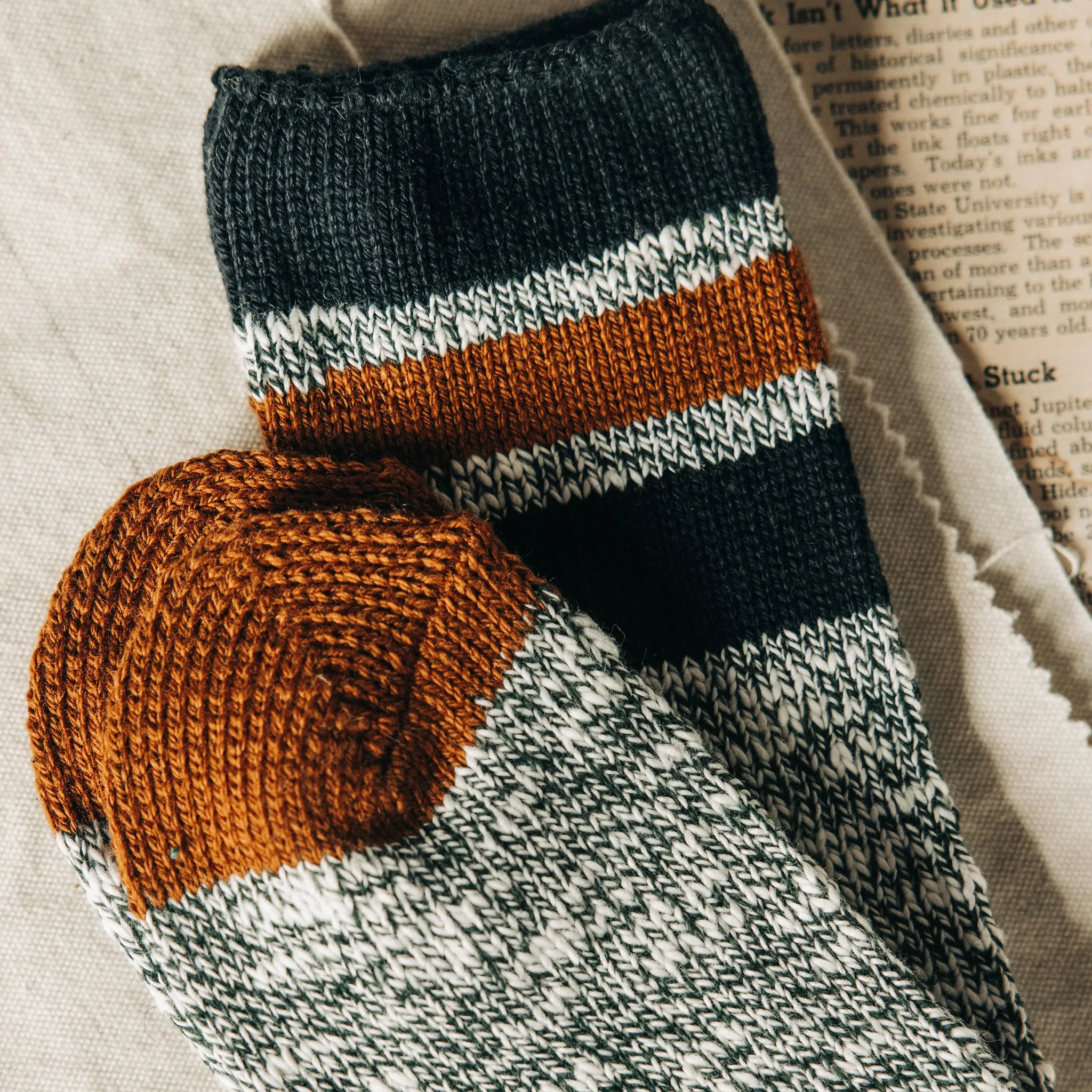 The Camp Sock in Heather Olive