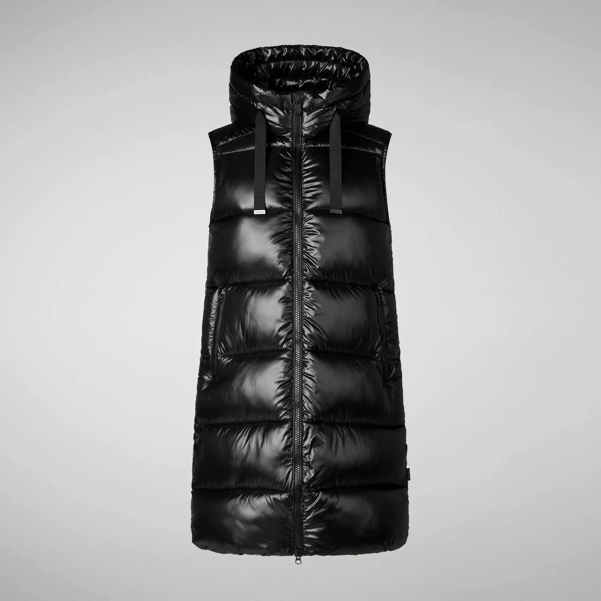 Woman's hooded vest Iria in black
