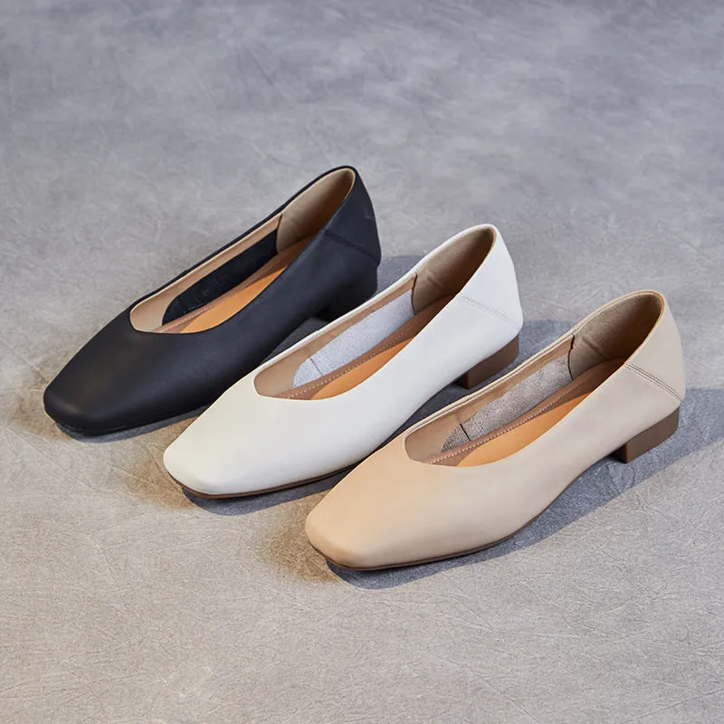 Women Minimalist Soft Leather Casual Flats